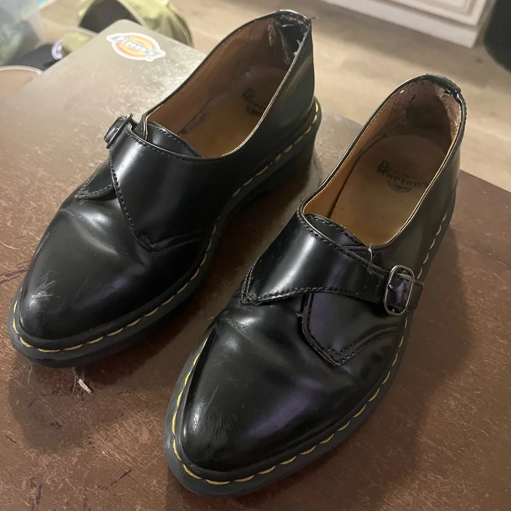Dr. Martens Agnes Oxford Loafer Black Leather Single Monk Strap
